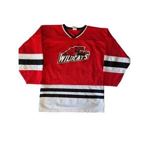 Vintage Athletic Knit Wildcats #23 Bates Adult S Red White Black Hockey Jersey